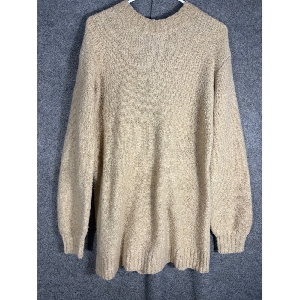 Lovers + Friends Tan Beige Lace Up Back Wool Blend Knit Sweater Small